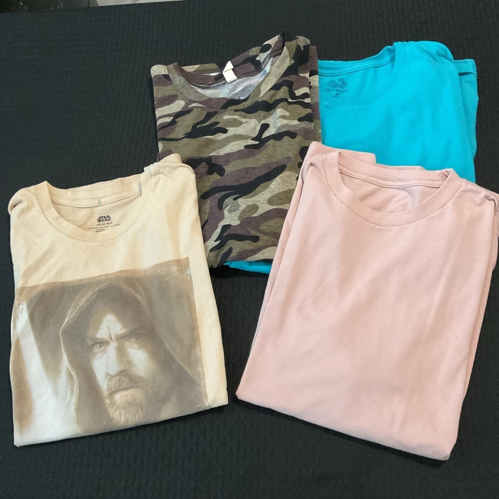 Lot of 4 Mens Medium Tshirts Star Wars Obi-Wan Kenobi Mixed Lot Camo Solid